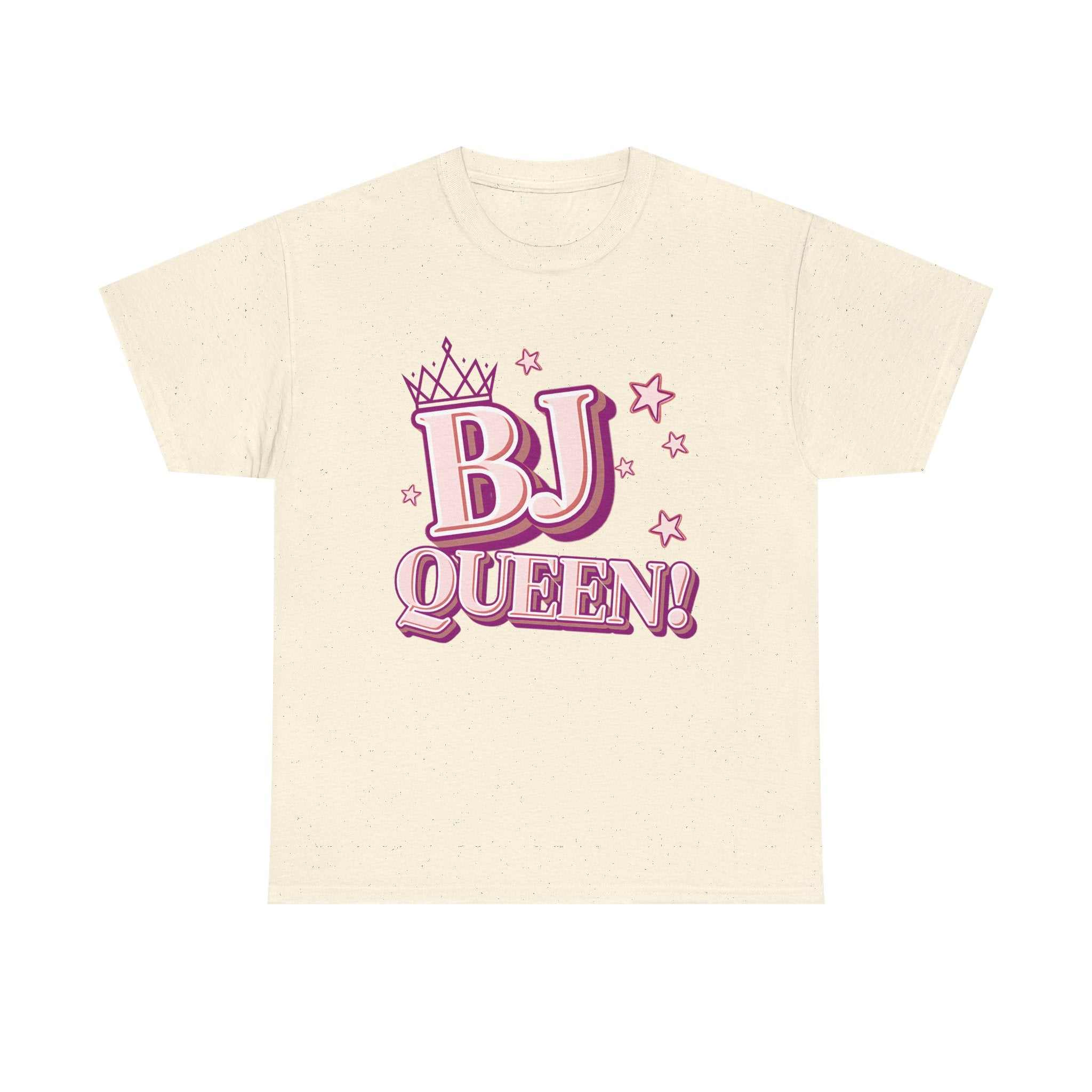 BJ Queen T-Shirt with bold statement and crown graphic, soft breathable cotton tee ideal for bachelorette parties and gifts