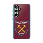 West Ham United claret and blue Samsung case with magnetic dual-layer protection and wireless charging support