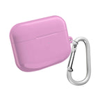 Dusky pink AirPods protective case with hard shell and carabiner clip