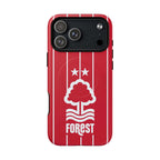 Nottingham Forest MagSafe iPhone case with club colors and crest, dual layer protection, and wireless charging compatibility.