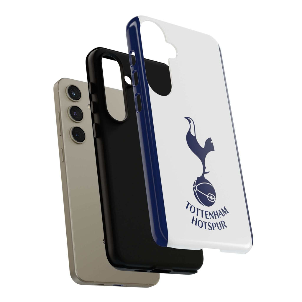 Tottenham FC magnetic Samsung phone case with white and navy colors and club-inspired crest, dual-layer protective design