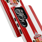 Sunderland FC magnetic Samsung phone case with red and white colors and shock-absorbing dual layer protection