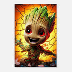 Baby Groot wall canvas with vibrant colors, perfect for adding charm to any room.