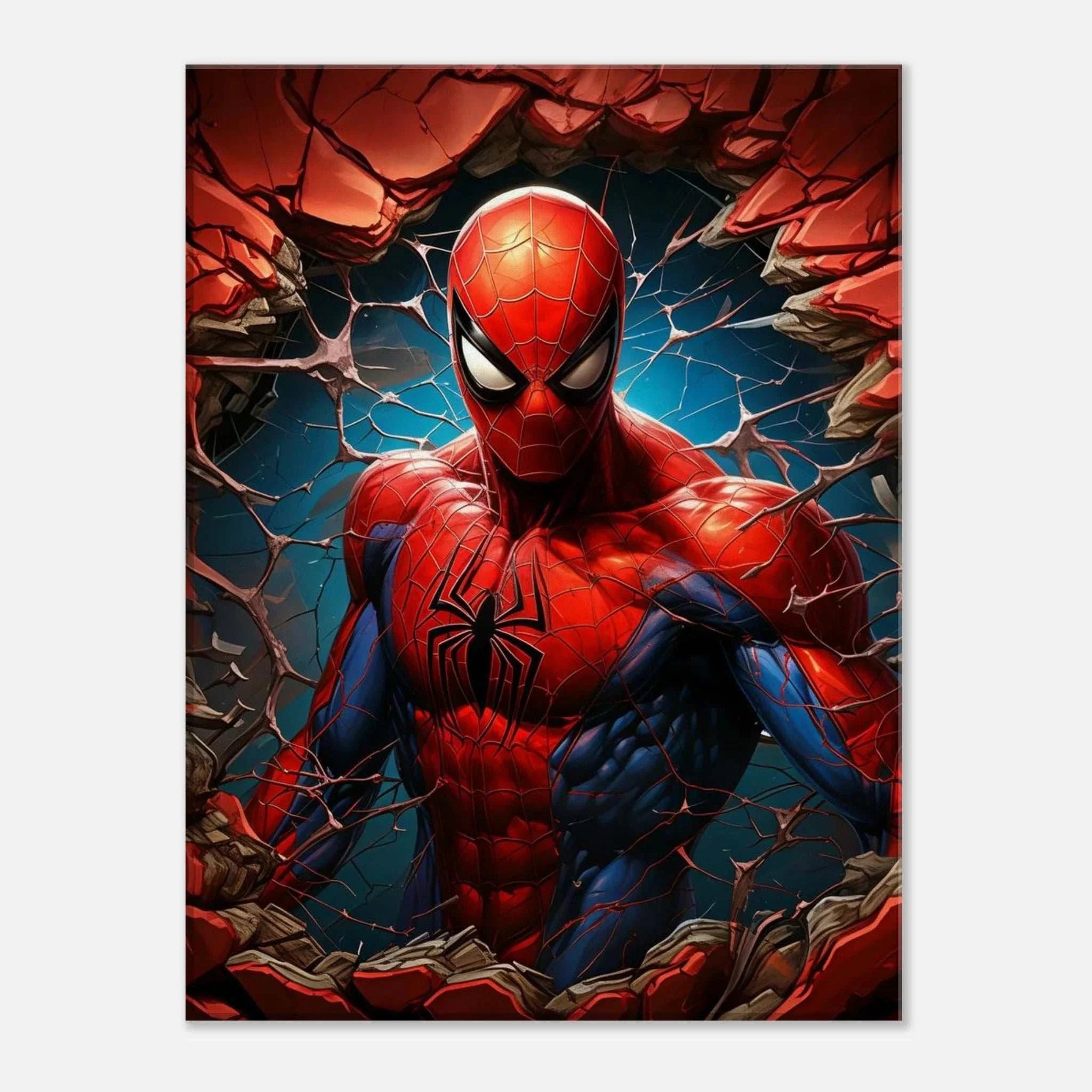 Spiderman Wall Canvas featuring vibrant colors and bold dynamic design, capturing Spiderman in action with city hero theme.