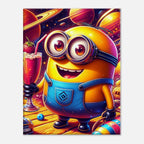 Minions Wall Canvas featuring colorful and playful characters in a vibrant space-themed setting.