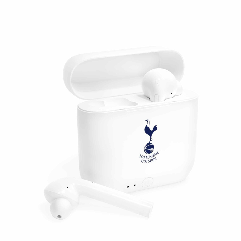 Tottenham Fc wireless earbuds with charging case and fan-inspired club crest design
