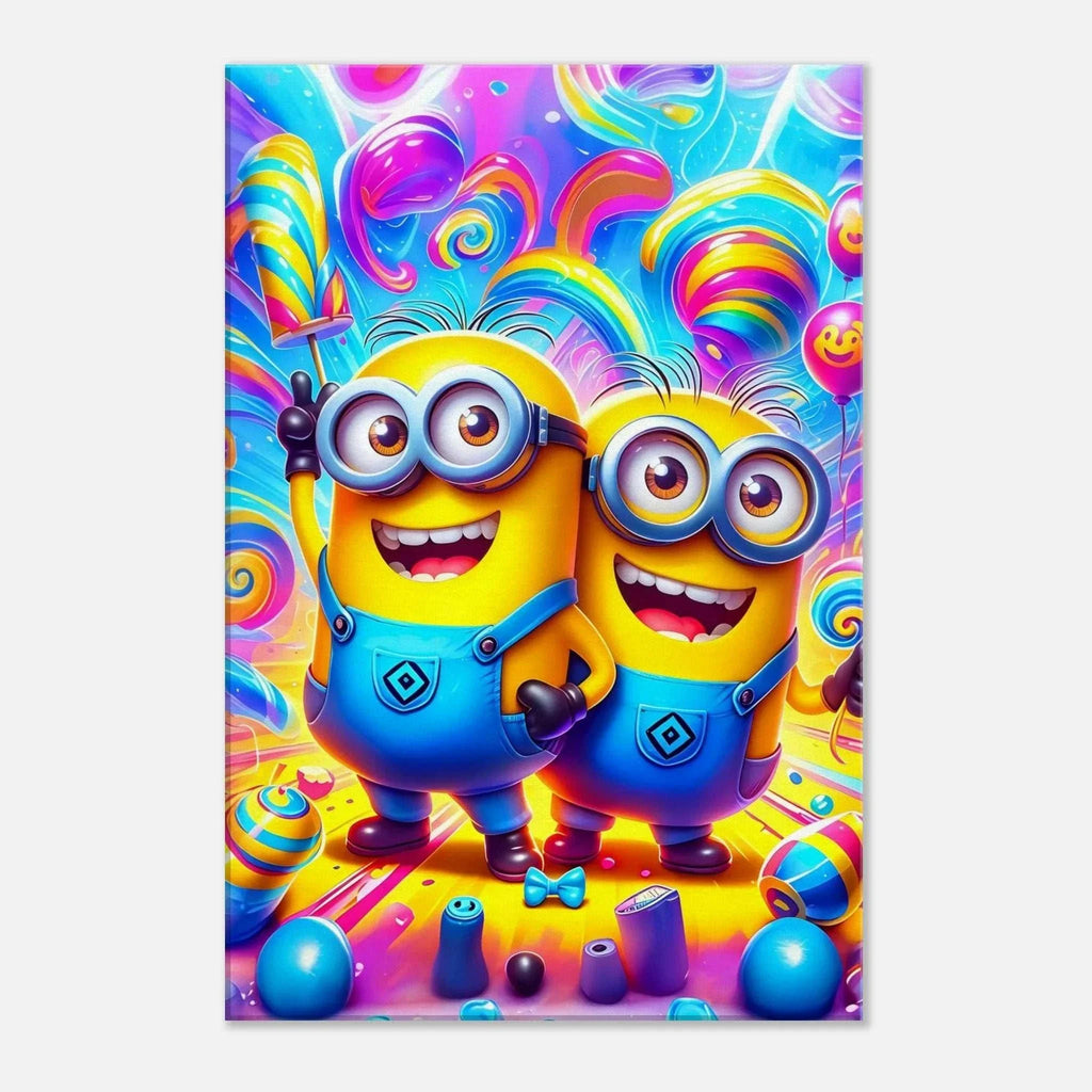 Minions Wall Canvas featuring vibrant colors and playful characters, ideal for kids' rooms.