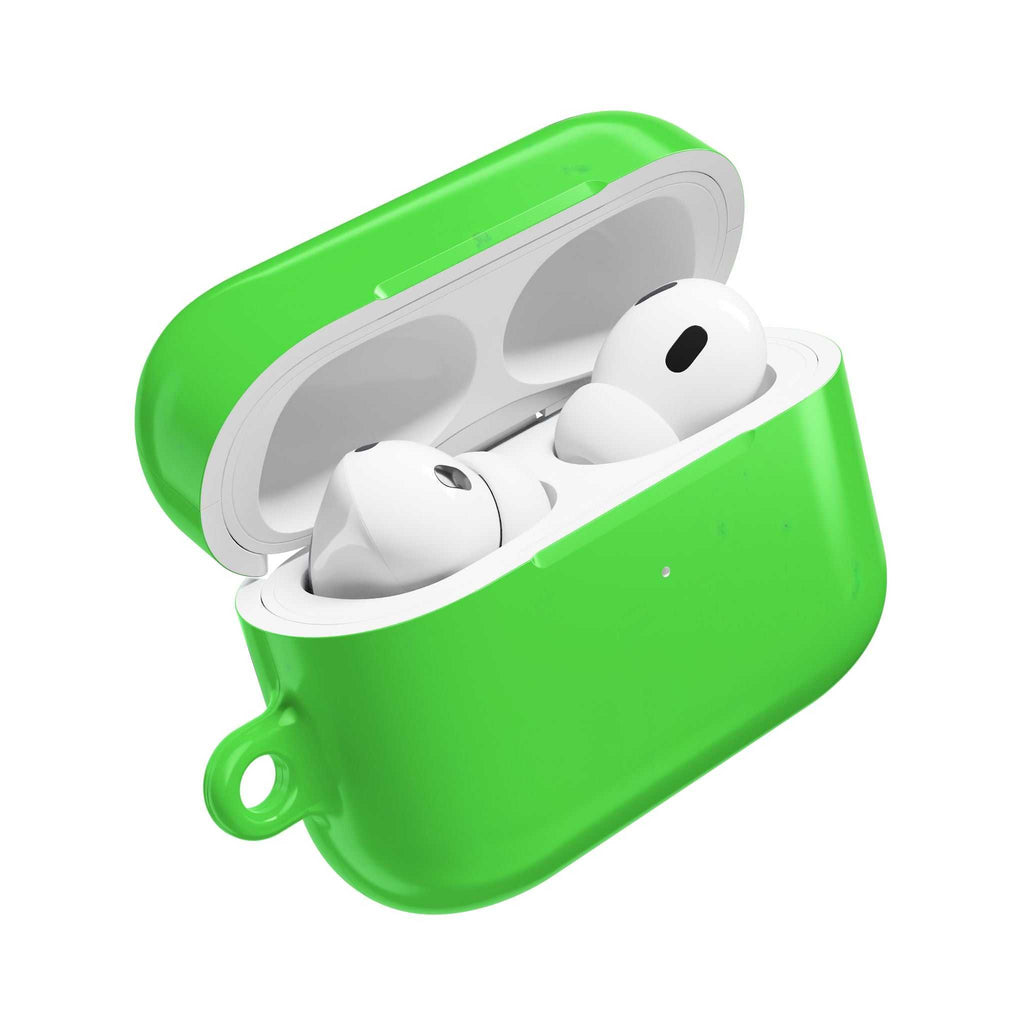 Lime green hard shell AirPods protective case with glossy finish for AirPods and AirPods Pro