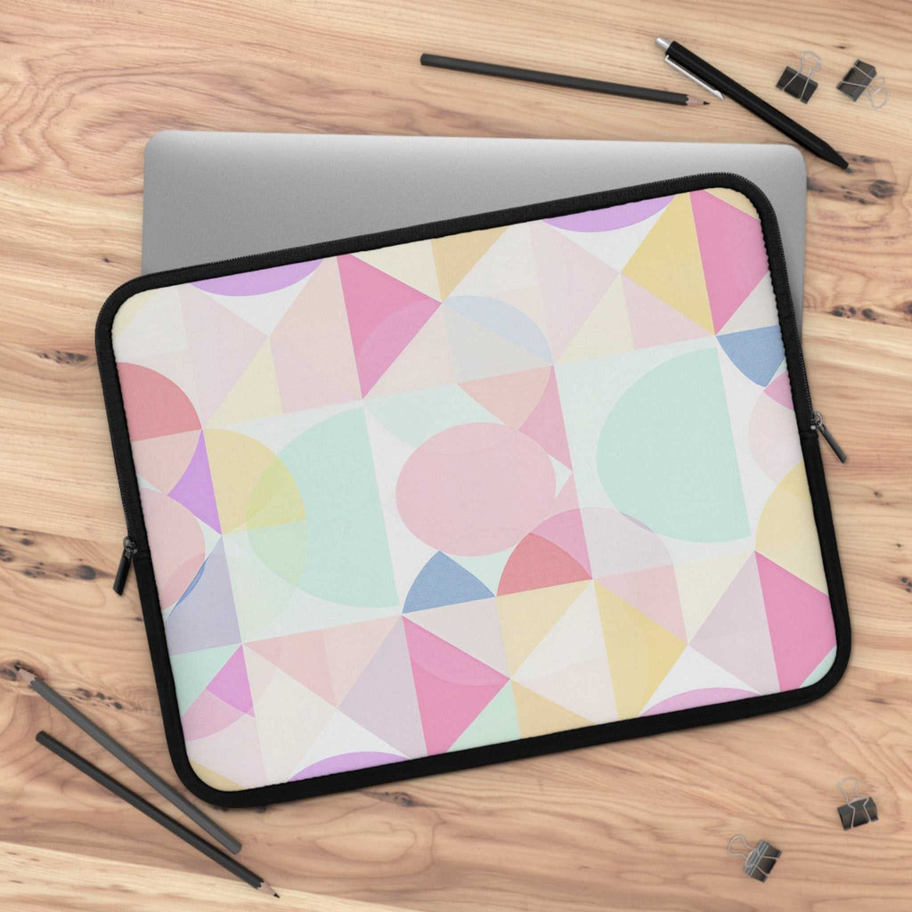 Pastel Geometric Print Laptop Sleeve