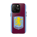 Aston Villa MagSafe iPhone case in claret and blue with official-inspired club crest and dual-layer protection
