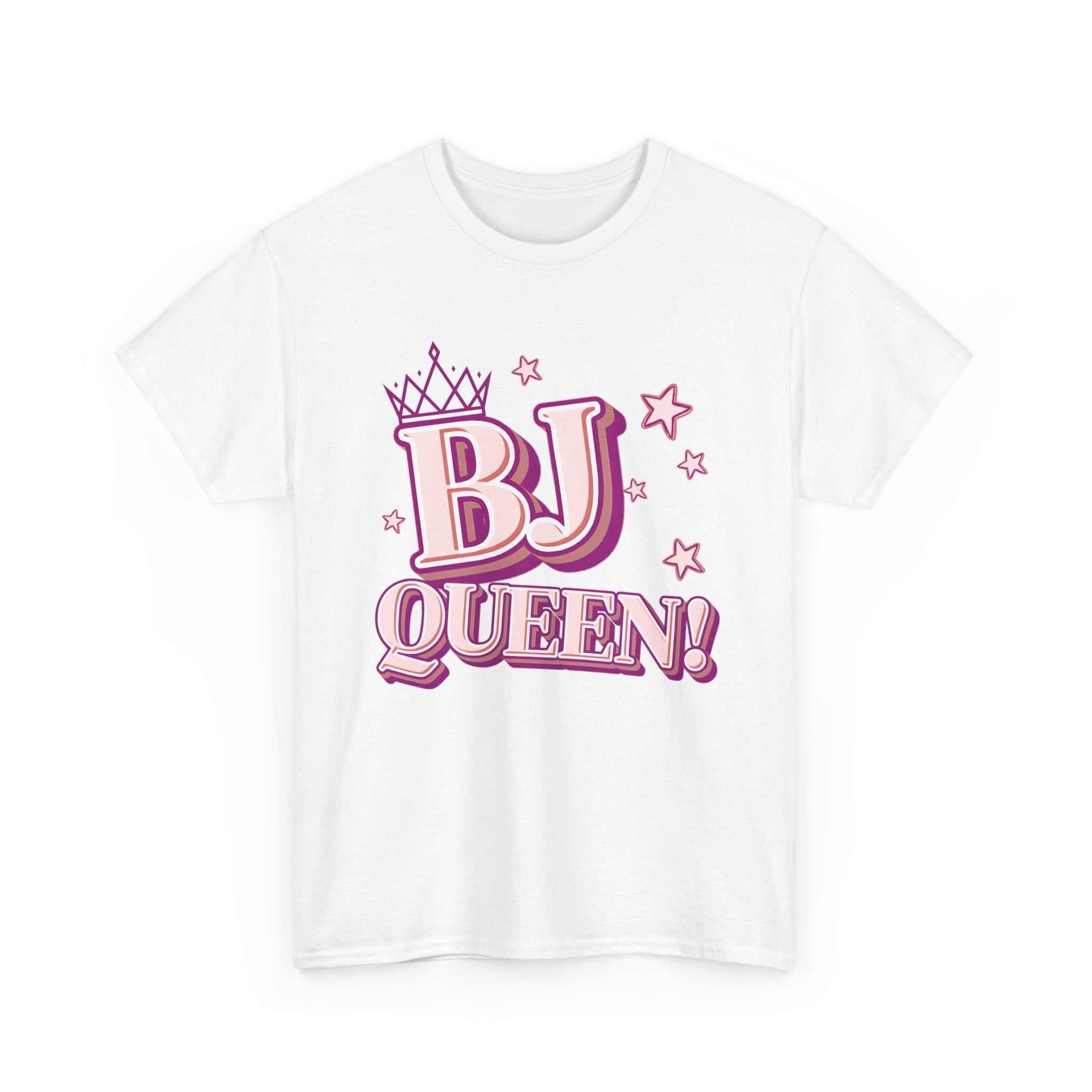 BJ Queen T-Shirt with bold crown design, soft cotton fabric, and cheeky humor print for confident style