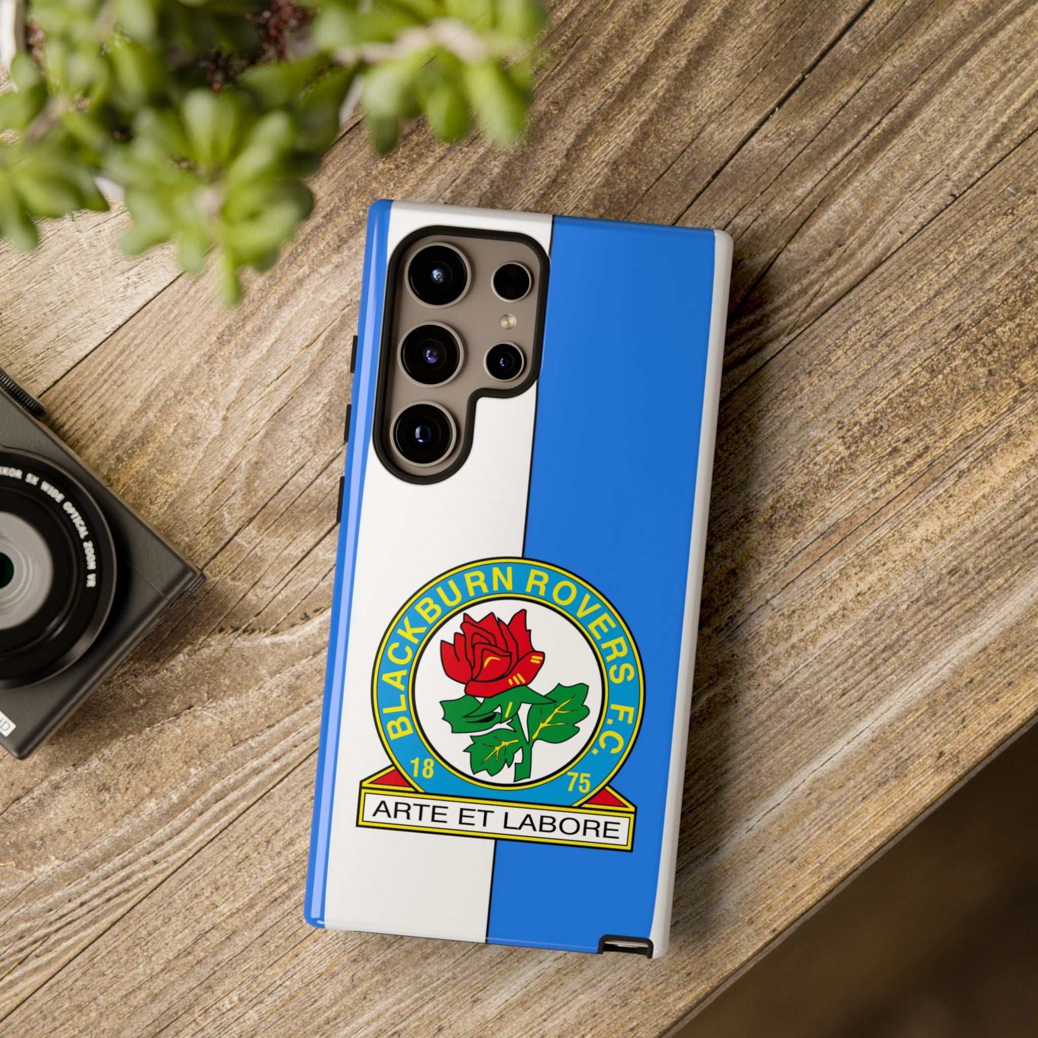 Blackburn Rovers Magnetic Samsung phone case with blue and white colors and protective dual-layer design
