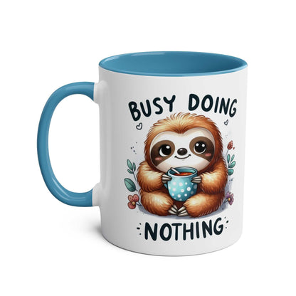 Cute sloth coffee mug with whimsical design, perfect for animal lovers.