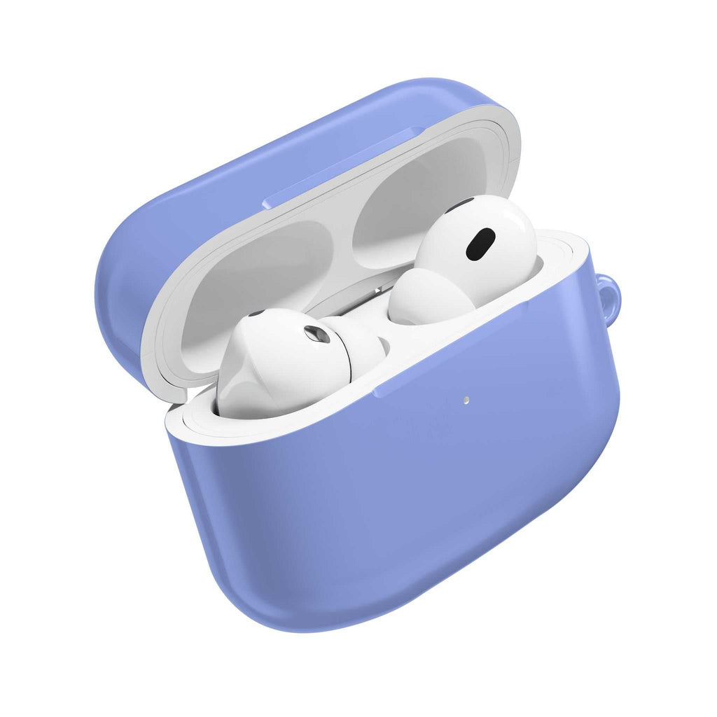 Sky blue hard shell protective case for AirPods and AirPods Pro with glossy finish and slim design