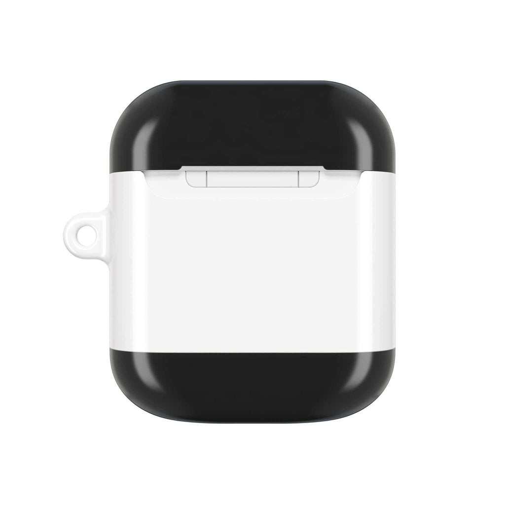 Fulham FC AirPods protective hard case in black and white with club crest, shock-resistant and wireless charging compatible