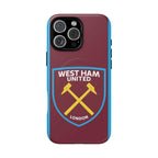 West Ham Utd MagSafe iPhone case with claret and blue colors and official-inspired crest, durable dual-layer protection