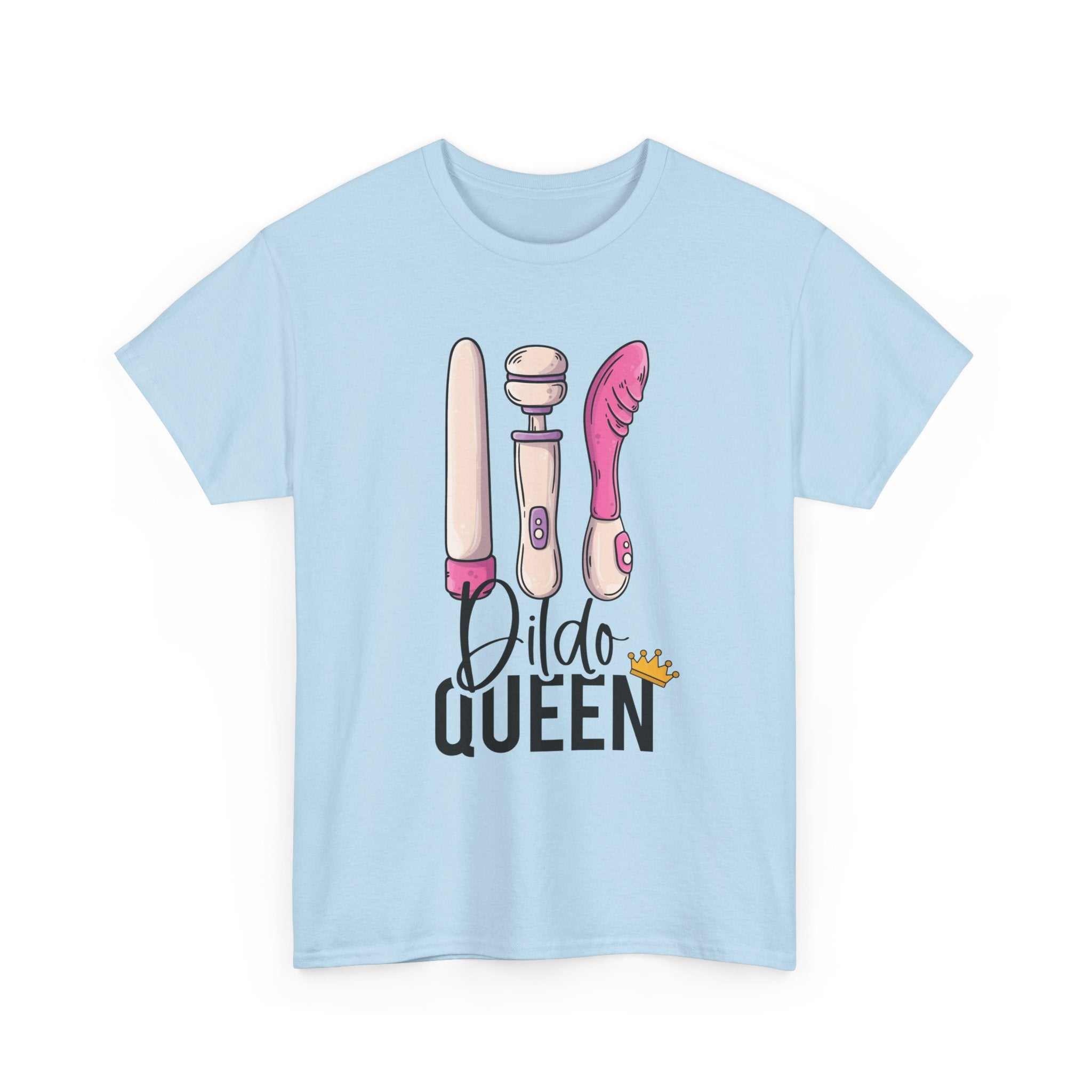 Black Dildo Queen T-Shirt with bold print, 100% cotton, stylish casual wear