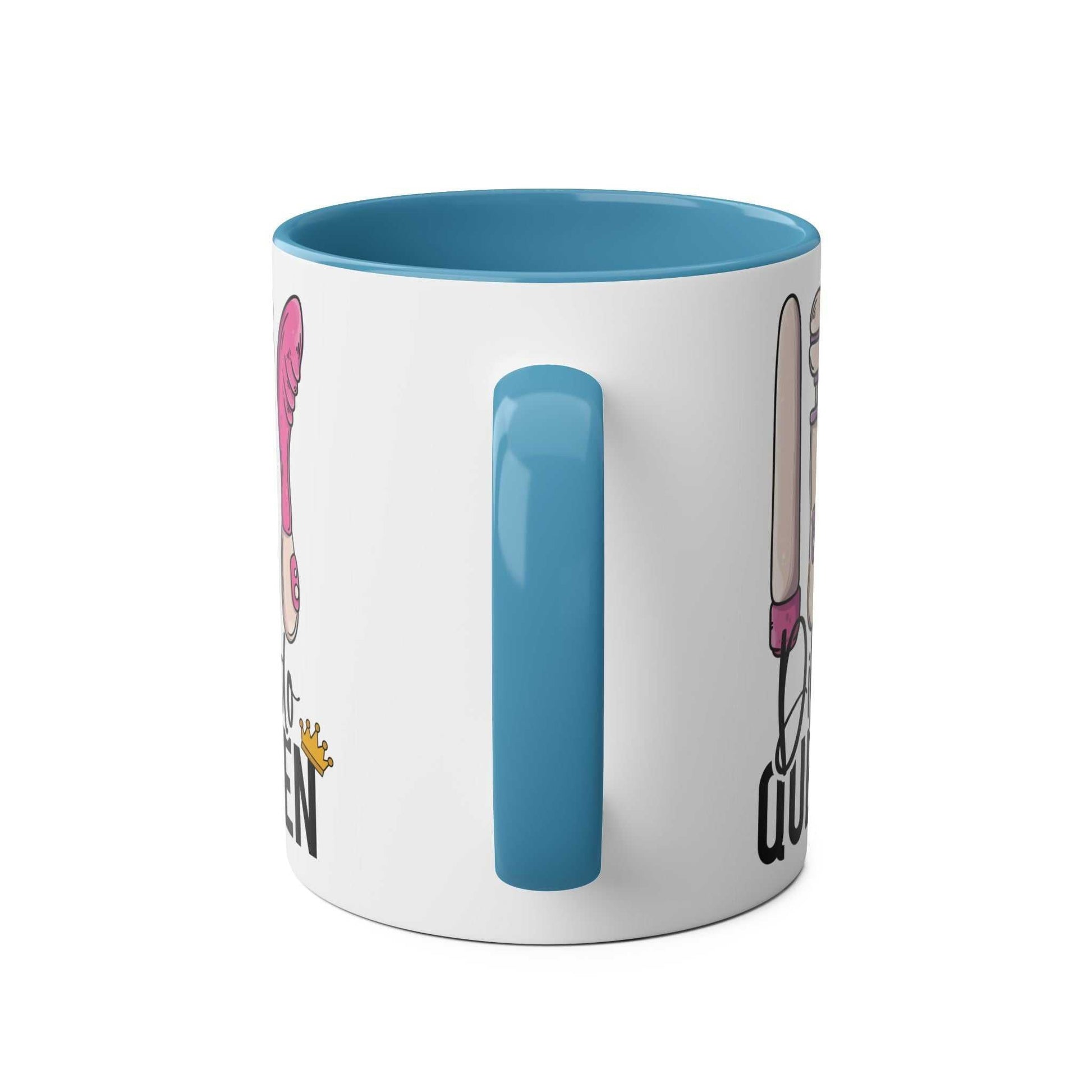 Cheeky Dildo Queen Coffee Mug with Blue Handle