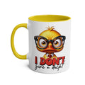 I Dont Give A Duck Coffee Mug with playful duck design and glossy finish, microwave and dishwasher safe