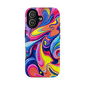 Vibrant Colour Splash dual layer iPhone MagSafe case with orange finish and shock-absorbing protection