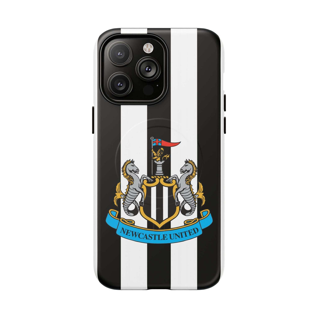 Newcastle United Magsafe iPhone case with black and white stripes and club crest