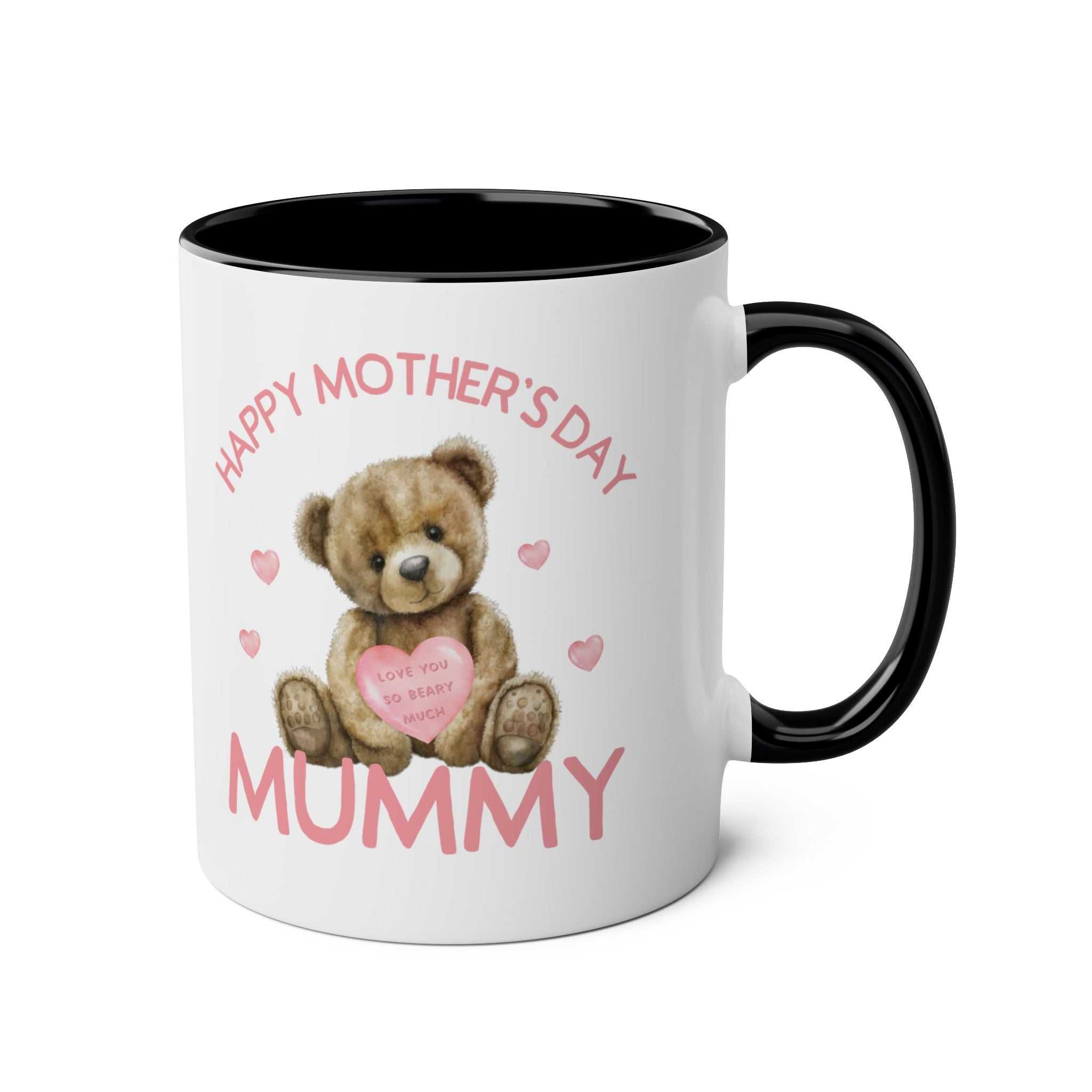 Cute bear Mother's Day mug featuring an adorable teddy bear, perfect daughter-to-mom gift.