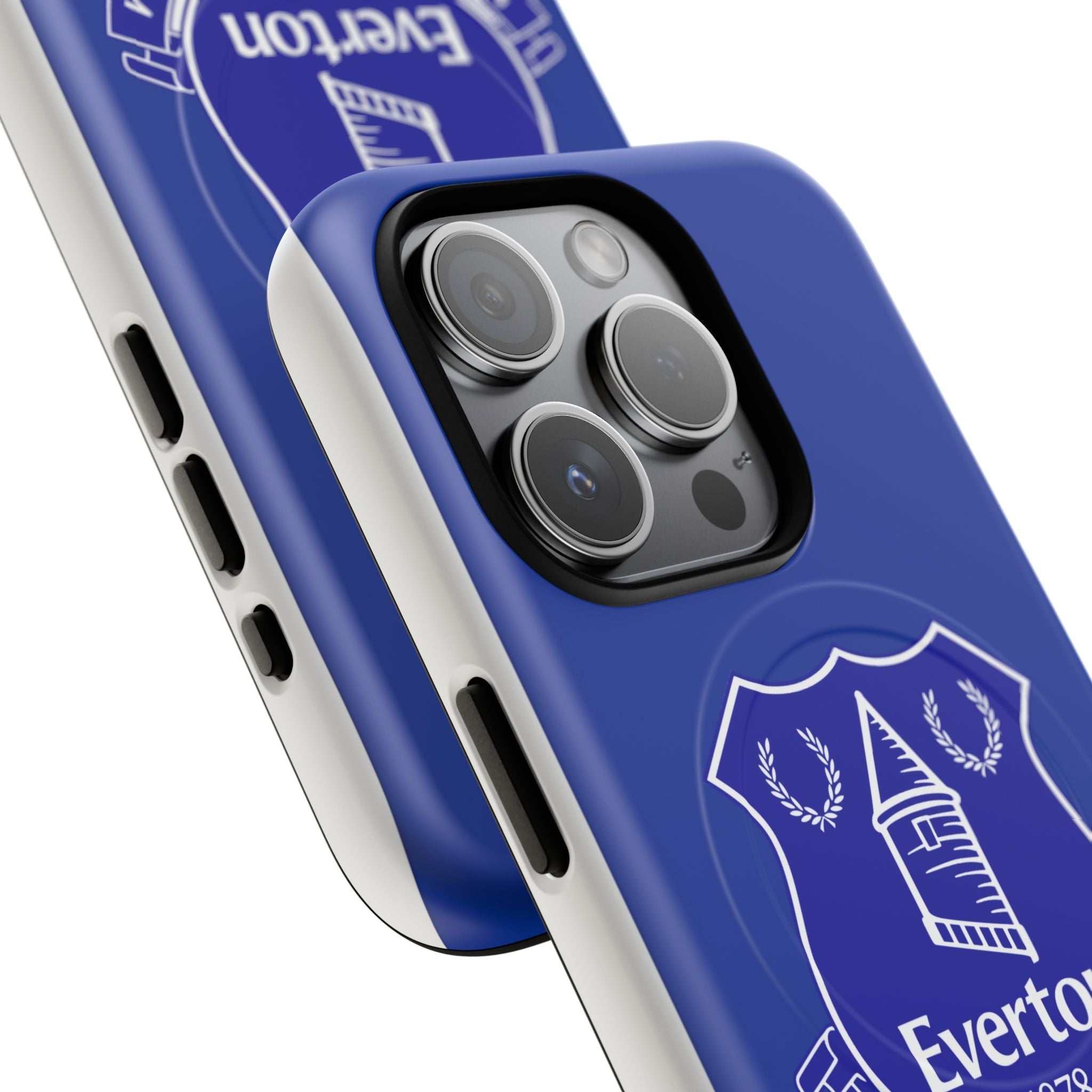 Everton Fc Magsafe iPhone case in royal blue with club crest and MagSafe compatibility
