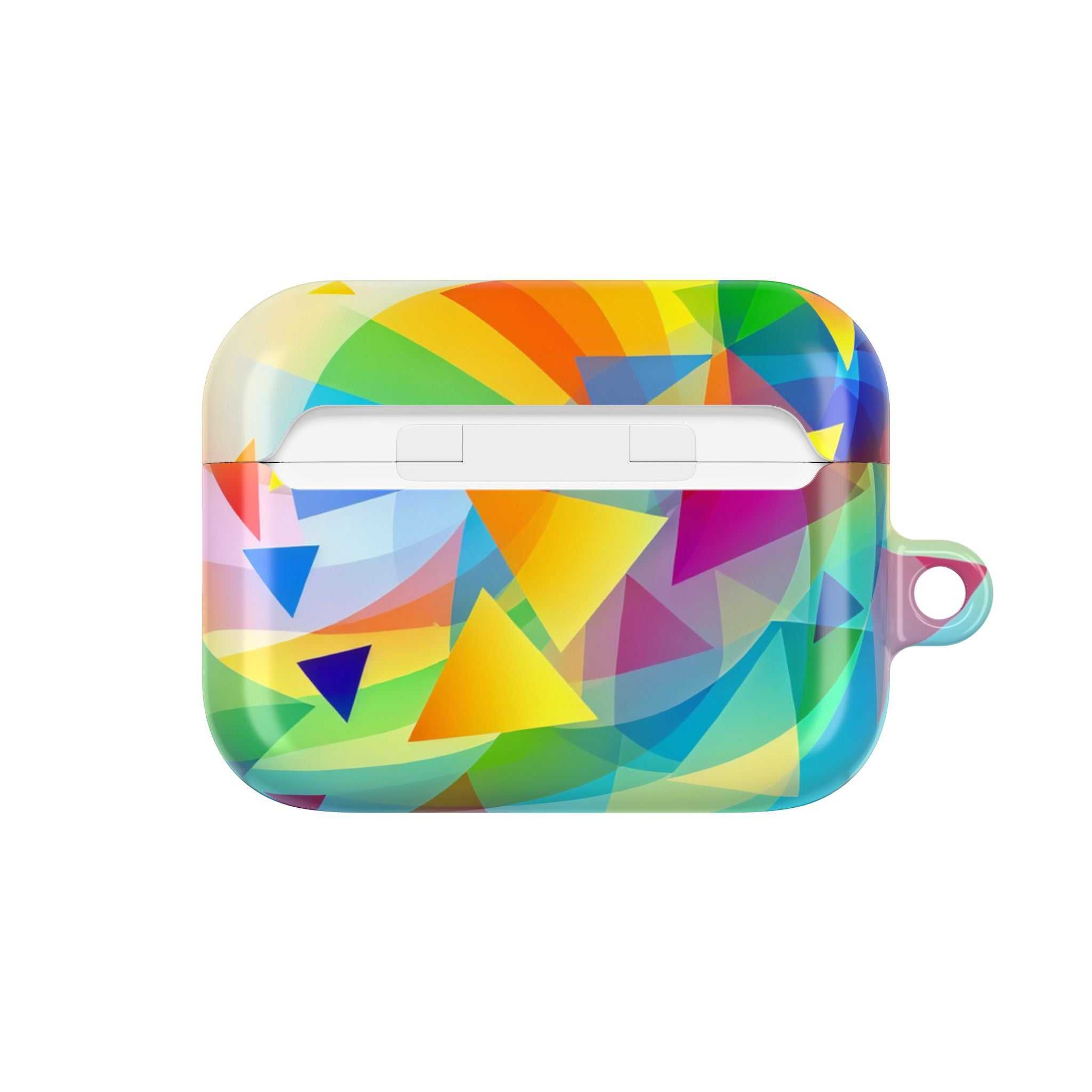 Vibrant Geometric Pride colorful hard shell AirPods Pro protective case with glossy finish