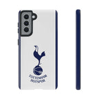 Tottenham FC magnetic Samsung phone case with navy and white colors and shock-absorbing dual layer protection