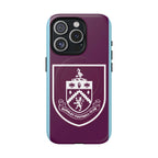 Burnley FC MagSafe iPhone Case with claret and blue colors and club crest, dual-layer protective design