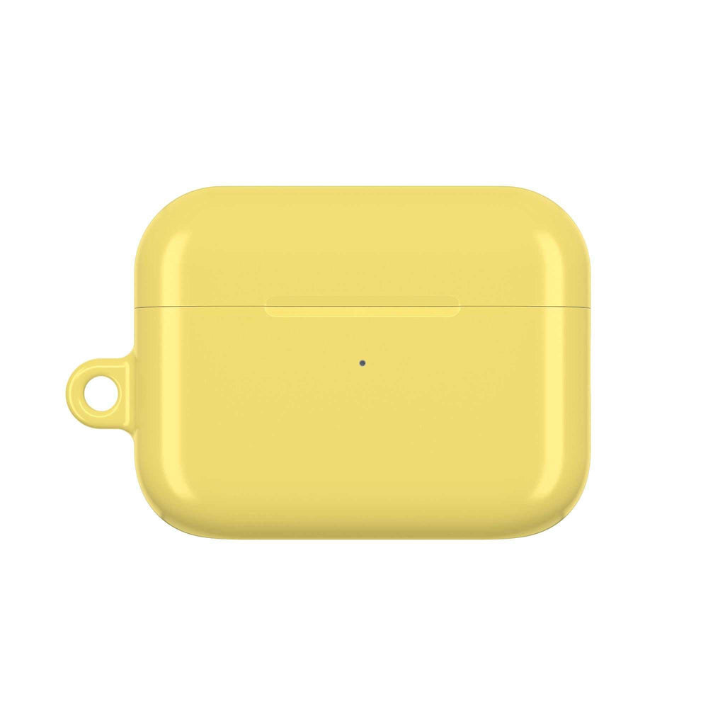 Lemon yellow hard shell AirPods Pro protective case with glossy finish and slim design