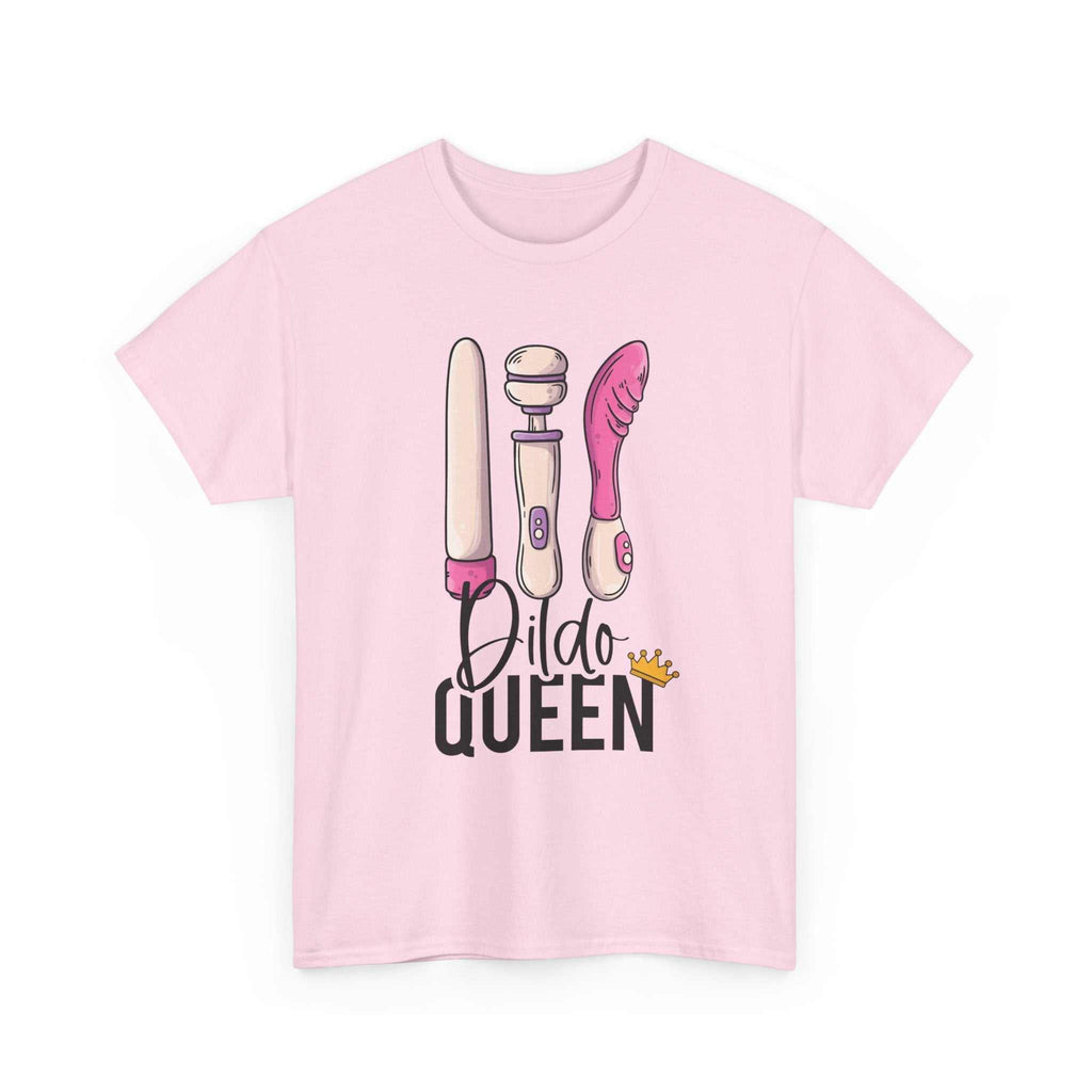 Dildo Queen T-Shirt with bold typography on soft 100% cotton fabric, perfect for confident and cheeky style.