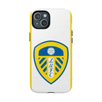 Leeds Utd MagSafe iPhone case with club crest, dual-layer protection, and MagSafe compatibility