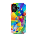 Geometric Pride Design dual layer iPhone MagSafe case with shock-absorbing TPU liner and clear ports