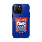 Ipswich Town MagSafe iPhone case with blue background and club crest, dual-layer protection and MagSafe compatibility