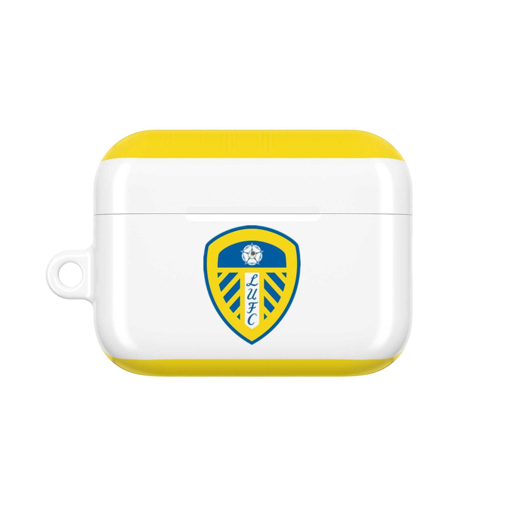 Leeds Utd FC AirPods protective case with club crest and yellow accents, durable and shock-resistant design