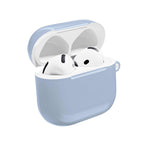 Misty Blue AirPods/Pro protective hard shell case with glossy finish and wireless charging compatibility