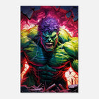 Incredible Hulk wall canvas featuring vibrant colors and iconic superhero strength.