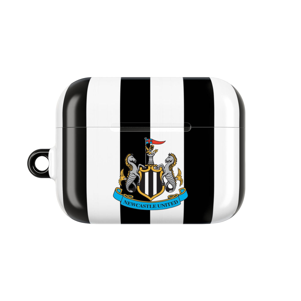 Newcastle Utd FC AirPods Pro protective case with club crest and black-white stripes
