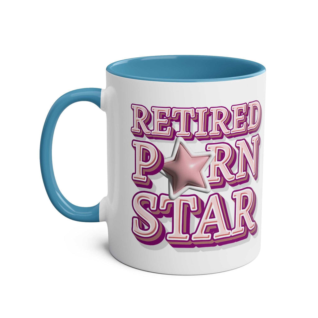 Retired Porn Star Mug with bold, cheeky design in vibrant colors, perfect funny gift for coffee lovers