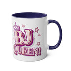 Colorful BJ Queen Coffee Mug with bold, playful design and glossy finish, perfect gift for confident personalities