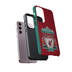 Liverpool FC Magnetic shockproof Samsung Galaxy case with dual-layer protection and wireless charging compatibility