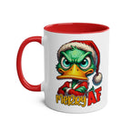Novelty Christmas mug with sassy duck design and holiday humor.