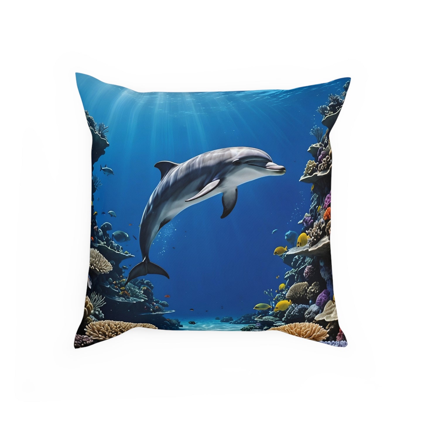 Gorgeous Dolphin Cotton Drill Square Cushion