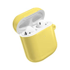 Lemon yellow hard shell protective case for AirPods and AirPods Pro with glossy finish and wireless charging compatibility