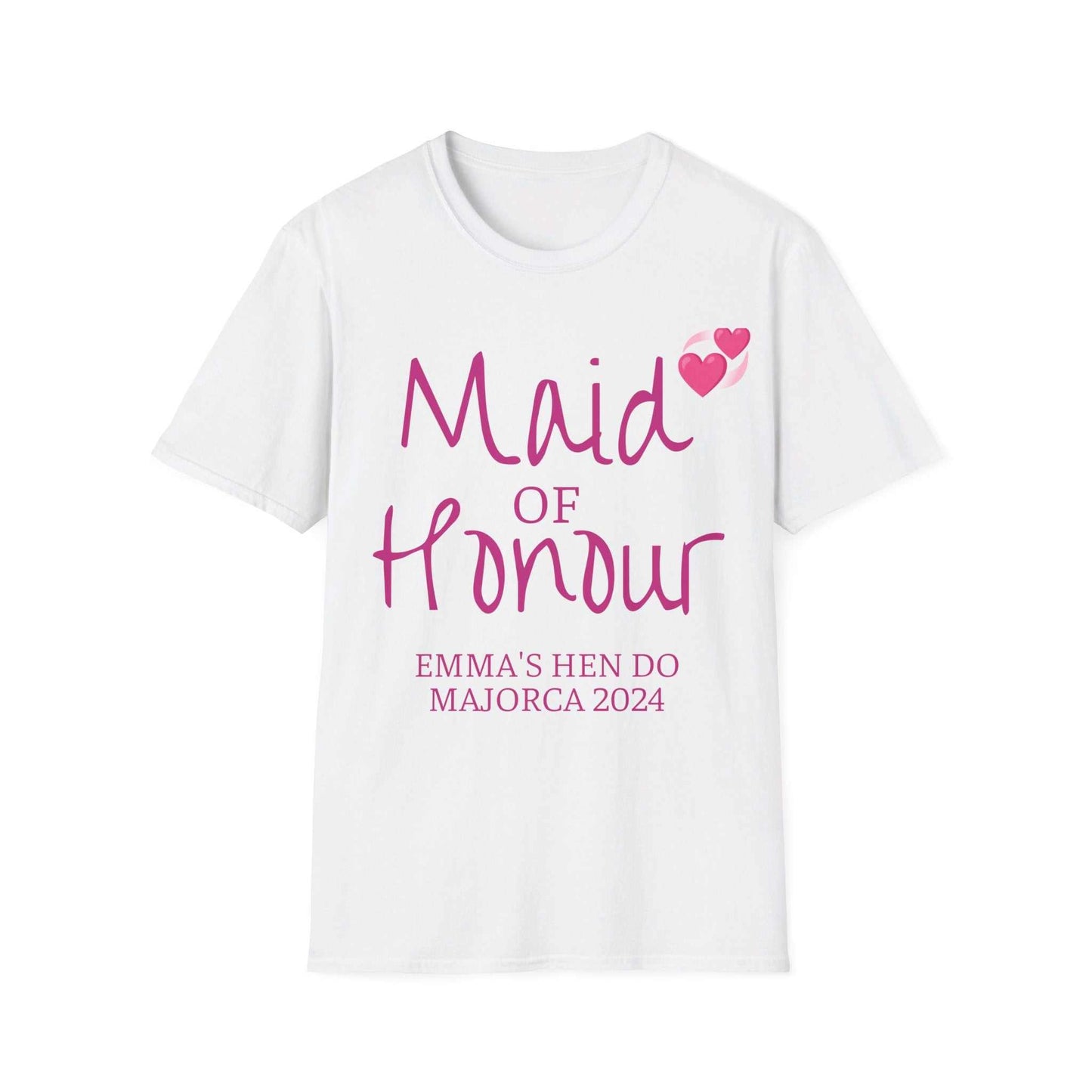 maid of Honour Cotton Tee in white Designed By Littlebitz 