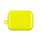 Bright yellow hard shell protective case for AirPods and AirPods Pro with glossy finish and slim design