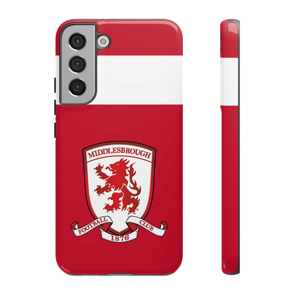 Middlesbrough Magnetic Samsung Case with red club colors and dual-layer protection for wireless charging