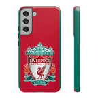 Liverpool FC Magnetic shockproof Samsung Galaxy case with dual-layer protection and wireless charging compatibility