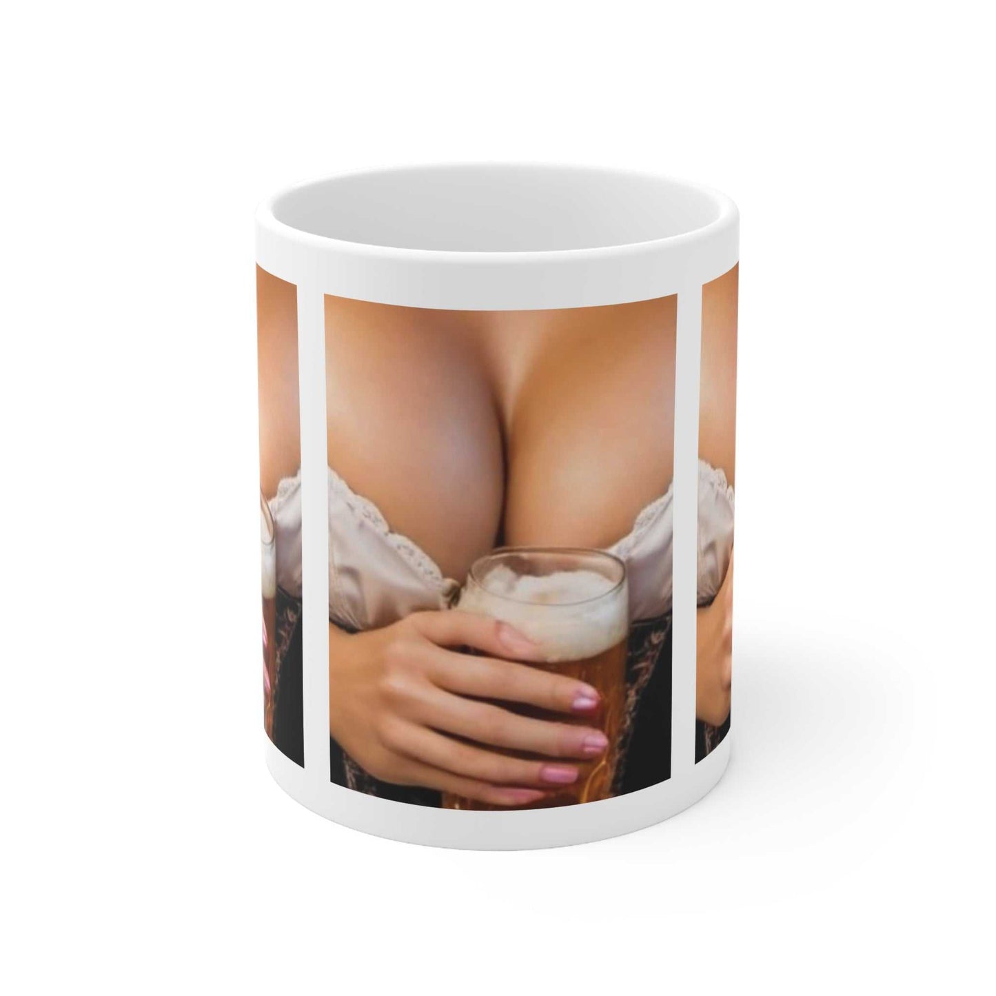 Fun Beer and Boobies Ceramic Mug Created By Littlebitz